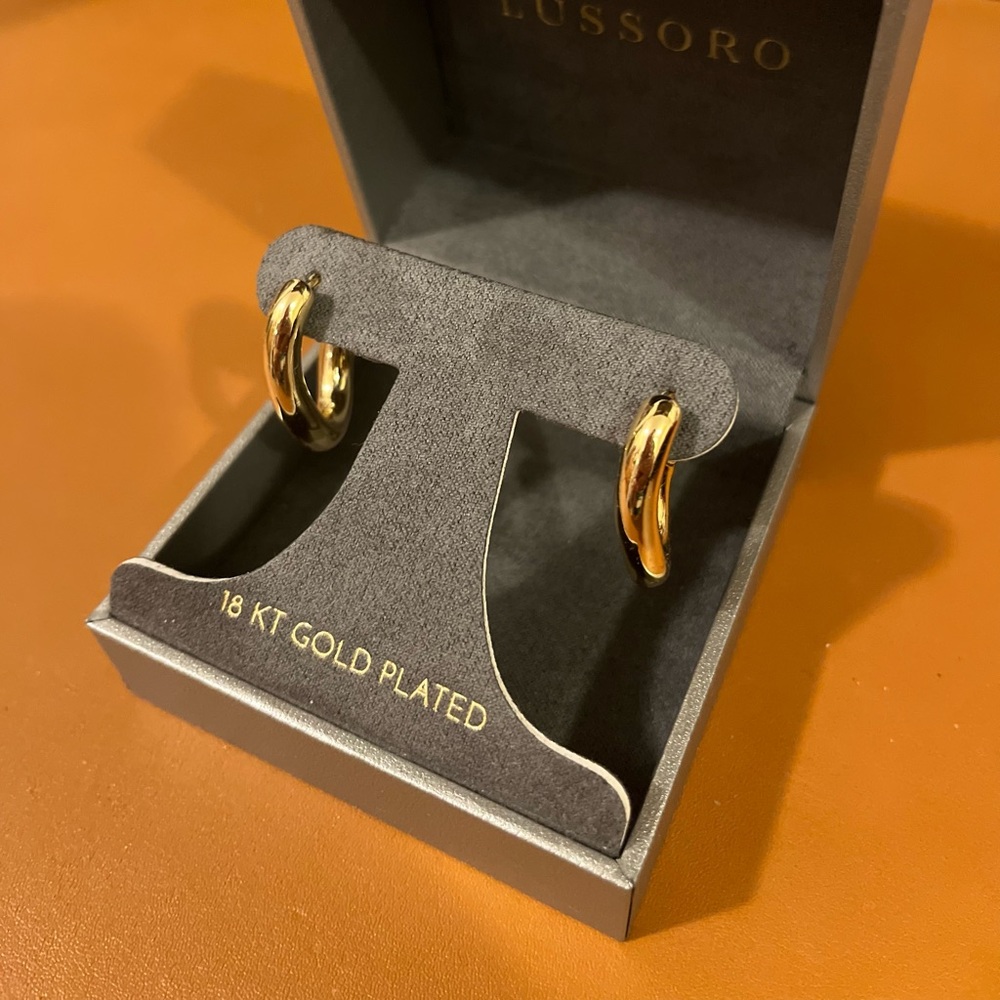 Lussoro 18k gold plated earrings, BNWOT